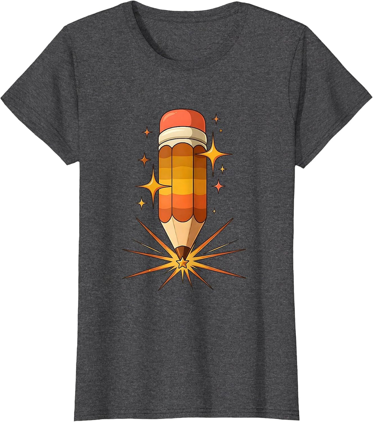 Women's Magical SPED Teacher Pencil Wand Sparkles Design T-Shirt - Dark Heather Grey