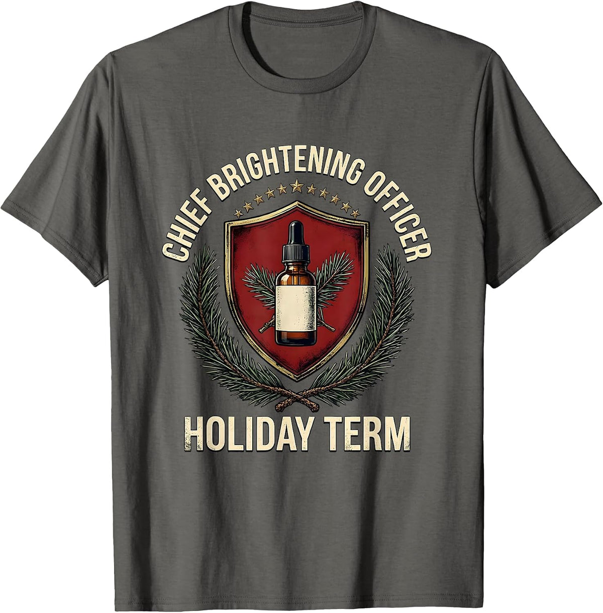 Chief Brightening Officer, Holiday Term Esthetician T-Shirt - Asphalt Grey