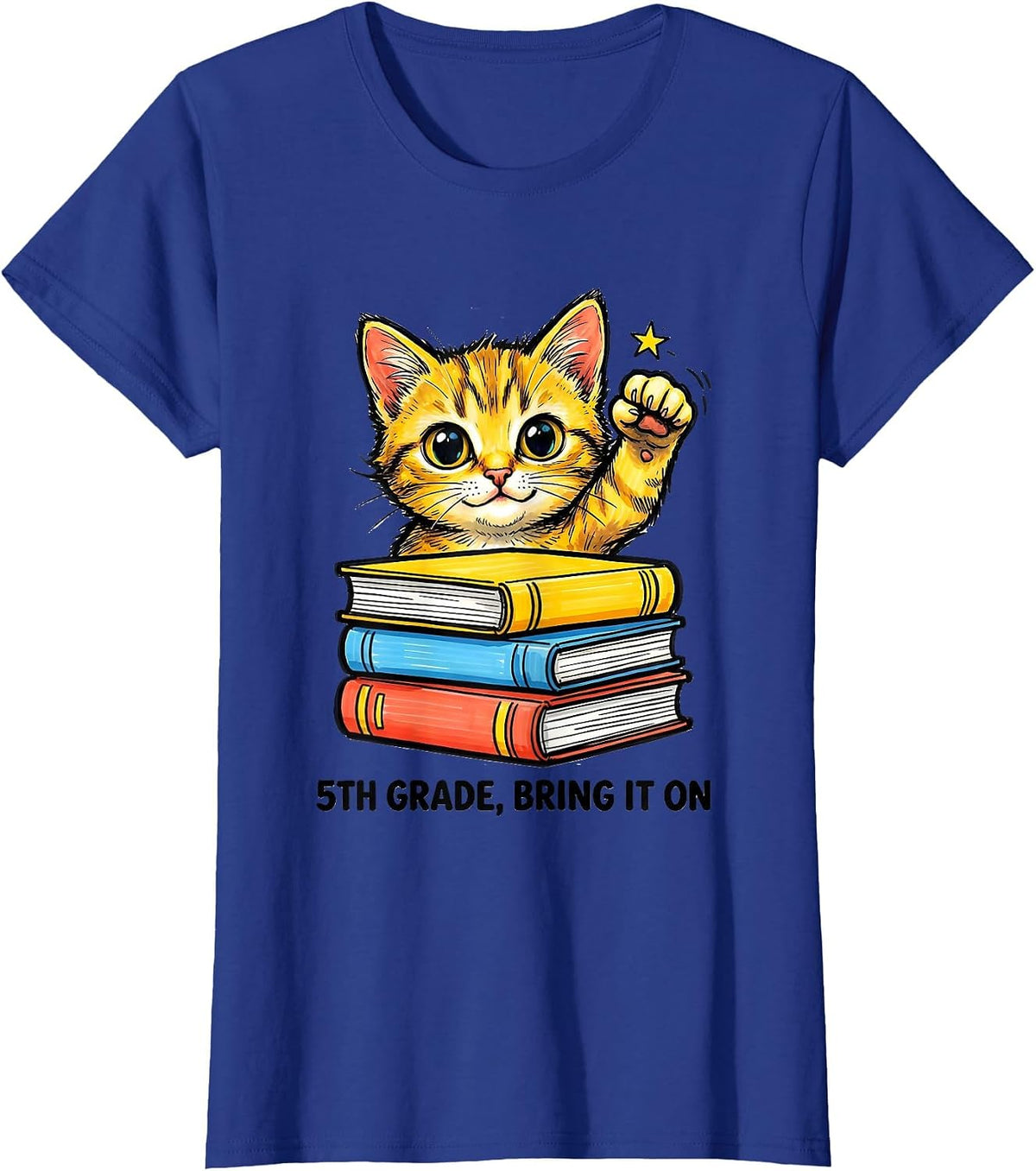 Women's 5th Grade Bring It On Cute Kitten Back To School Girls T-Shirt - Royal Blue