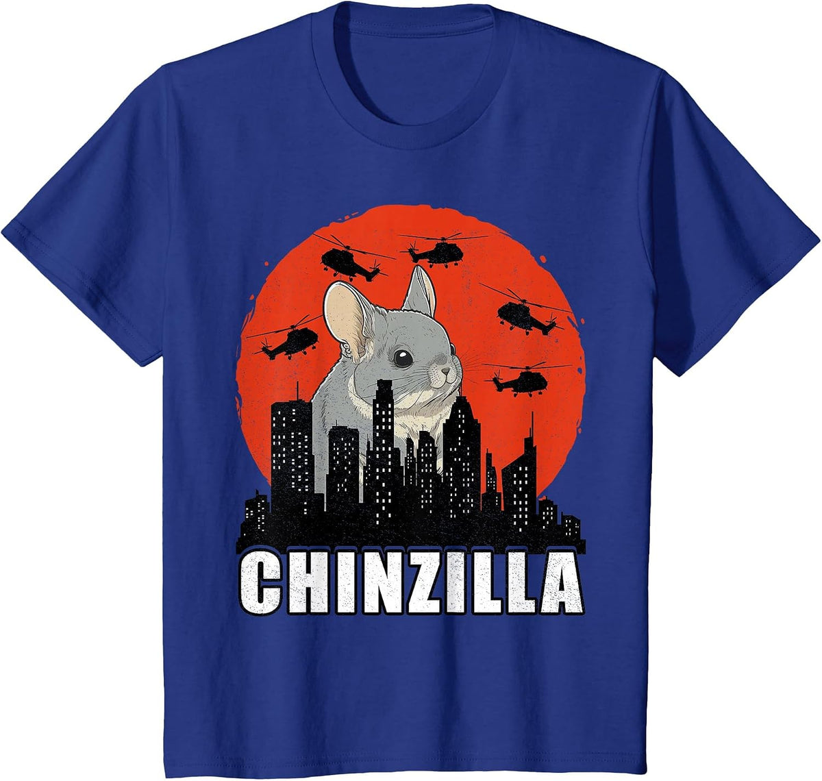 Chinchilla T-Shirt Chinzilla Retro Chinchilla Lovers Funny T-Shirt - Royal Blue