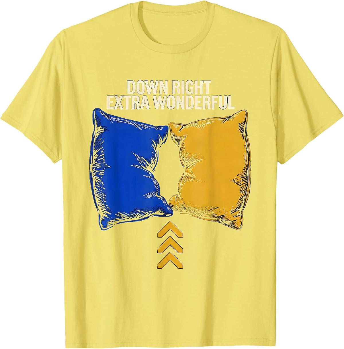 Men's Down Right Extra Wonderful Linocut Down Syndrome Awareness T-Shirt - Lemon Yellow