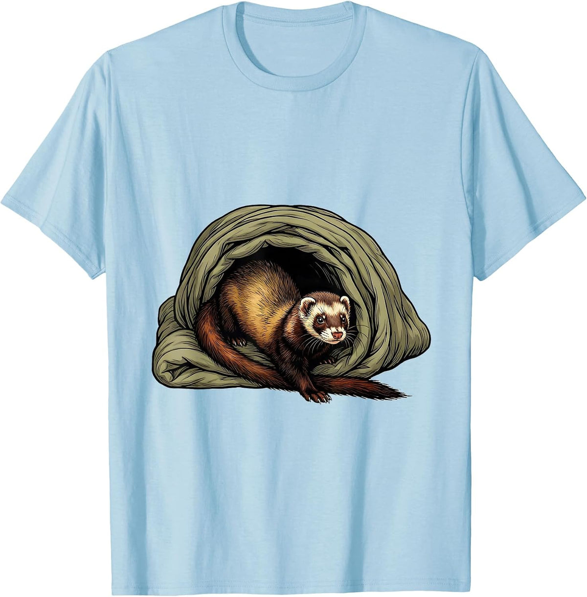 Men's Ferret Tunnel Blanker Funny Ferret Lover Christmas T-Shirt - Baby Blue