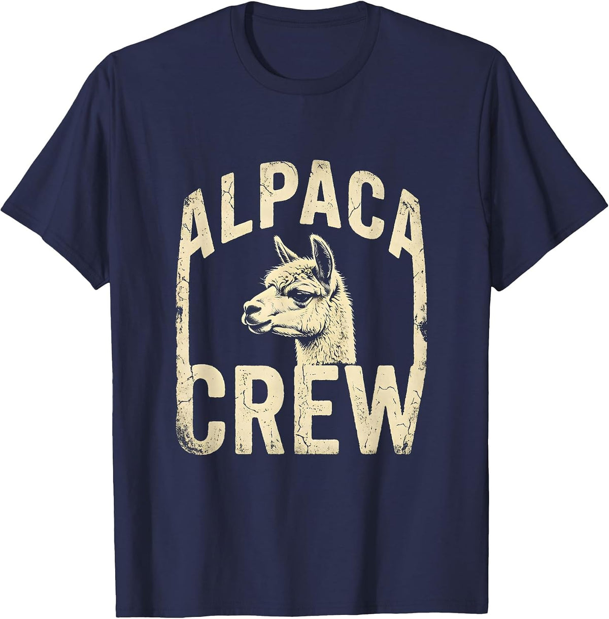 Alpaca Crew Boho Western Mono Animal Lover Gift T-Shirt - Navy Blue