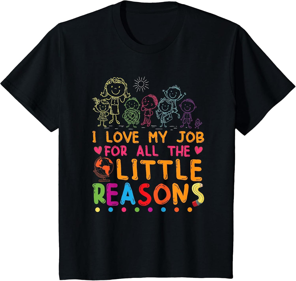 Teacher Pre-K Daycare Teacher Childcare Provider T-Shirt - Black