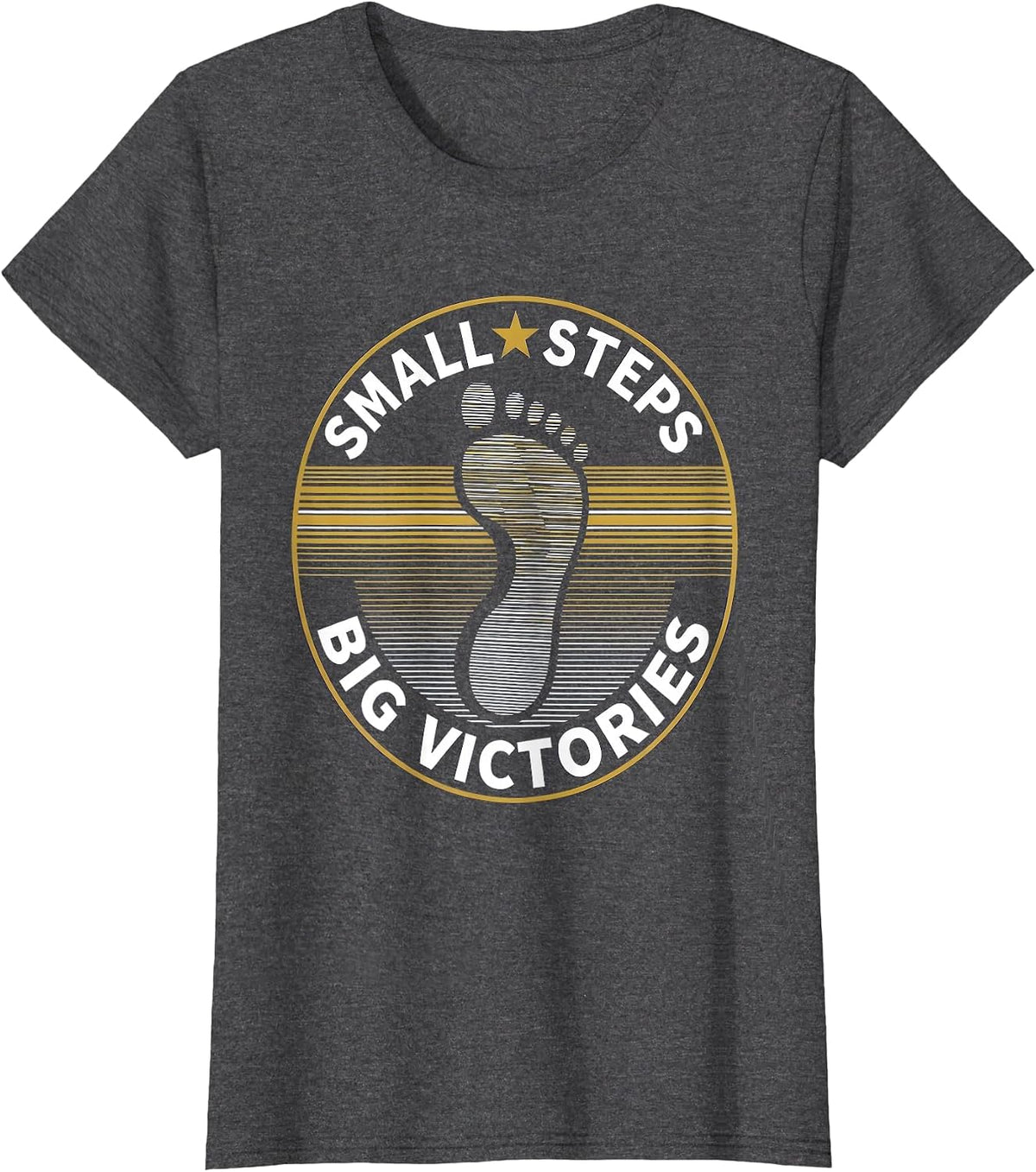 Women's Small Steps Big Victories Sped Teacher Design T-Shirt - Dark Heather Grey