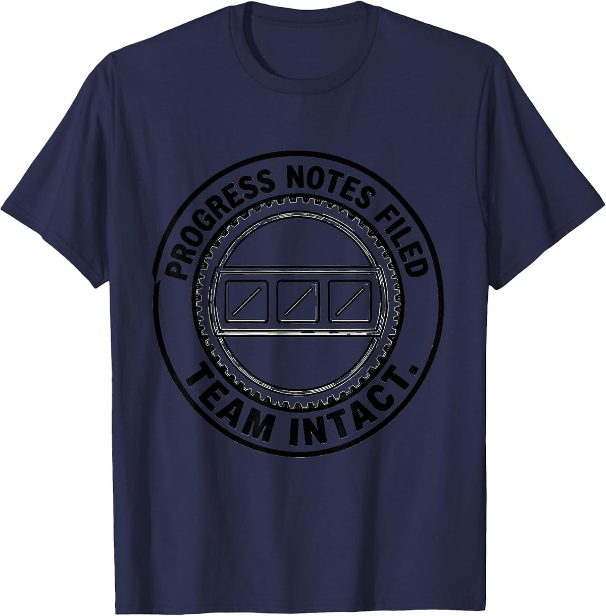 Progress Notes Filed Team Intact Special Education Teacher T-Shirt - Navy Blue