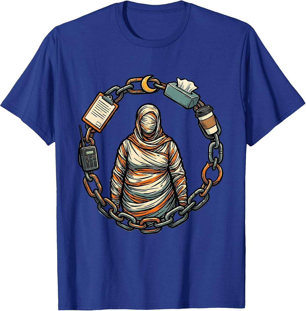 Men's Chain Support Para Normal Activities SPED Teacher T-Shirt - Royal Blue