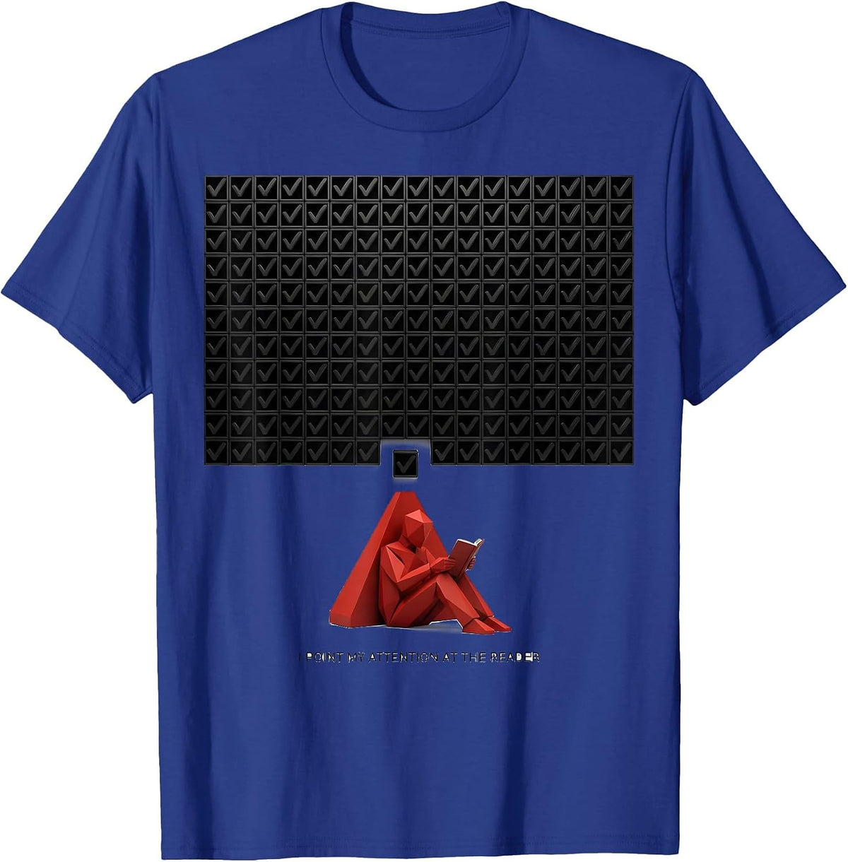 Men's I Point My Attention At The Reader Geometric Dyslexia T-Shirt - Royal Blue