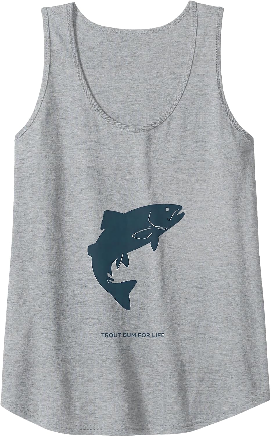 Trout Bum For Life Fly Fishing Design Tank Top - Heather Grey