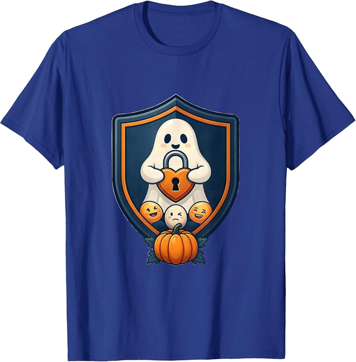 Men's Friendly Ghost Mental Health Awareness School Counselor T-Shirt - Royal Blue