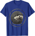 Curled Hedgehog Badge Cute Animal Lover Humor T-Shirt - Royal Blue