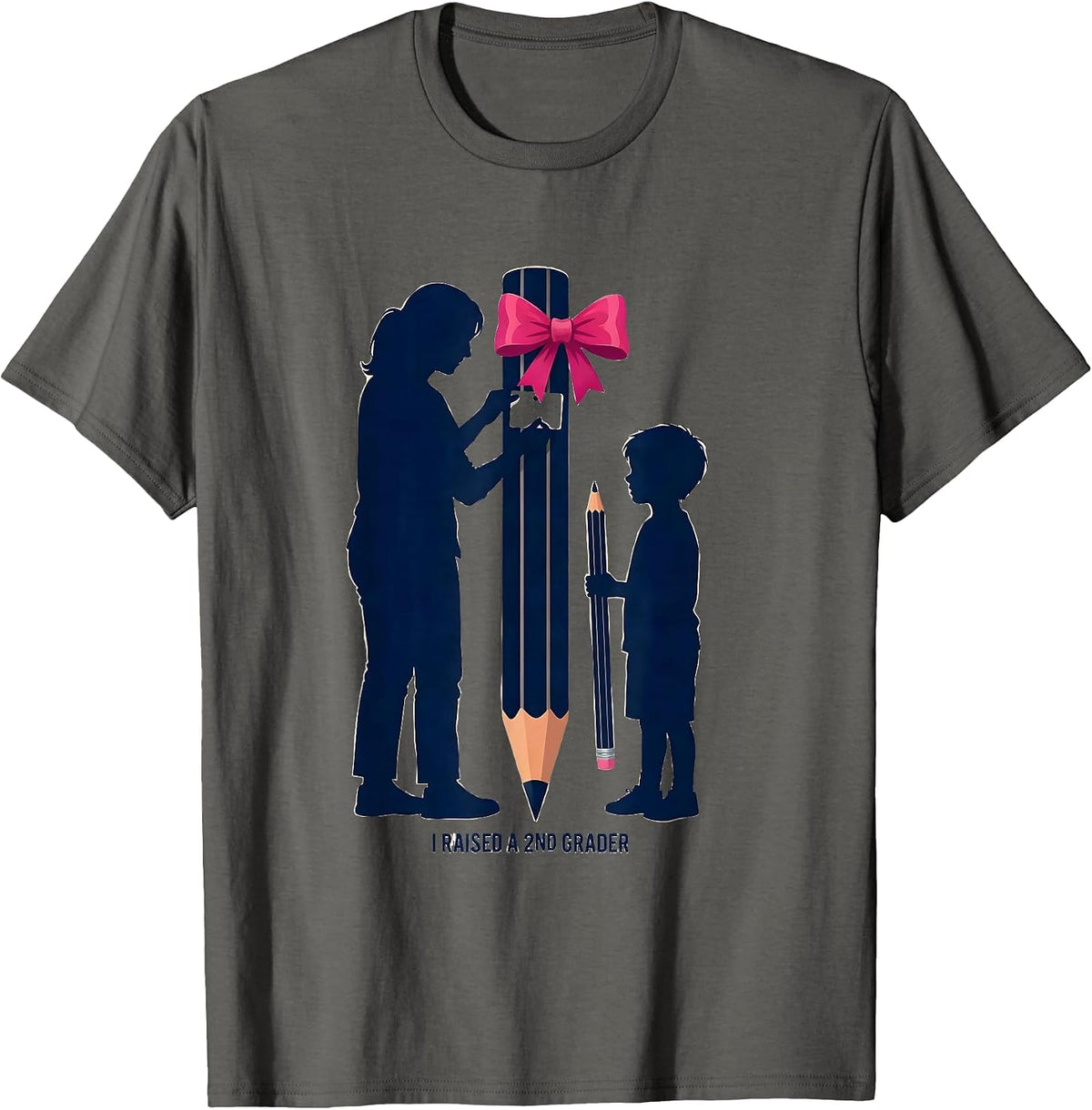 I Raised A 2nd Grader Playful Back To School Girl First Day T-Shirt - Asphalt Grey