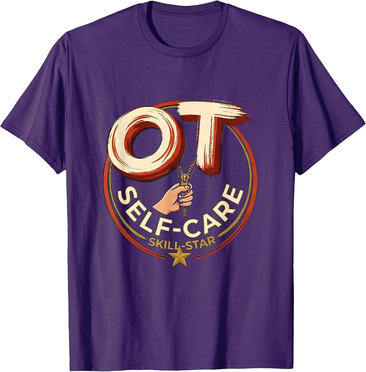 Men's OT Self-Care Skill-Star Occupational Therapy OT Assistant T-Shirt - Purple
