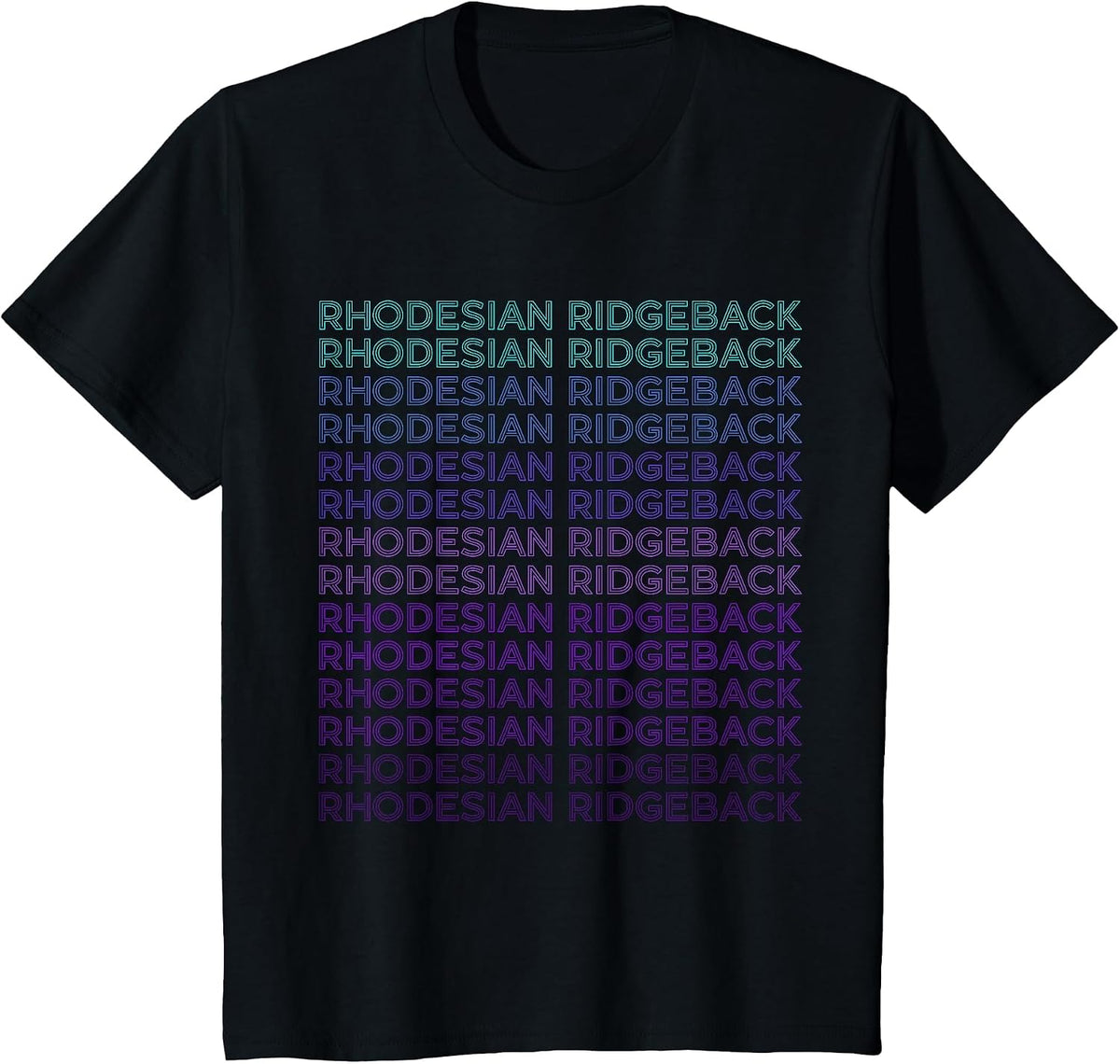 Rhodesian Ridgeback Dog Retro T-Shirt - Black