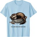 Men's The Candy Dish Is Off Limits Now Funny Ferret Lover T-Shirt - Baby Blue