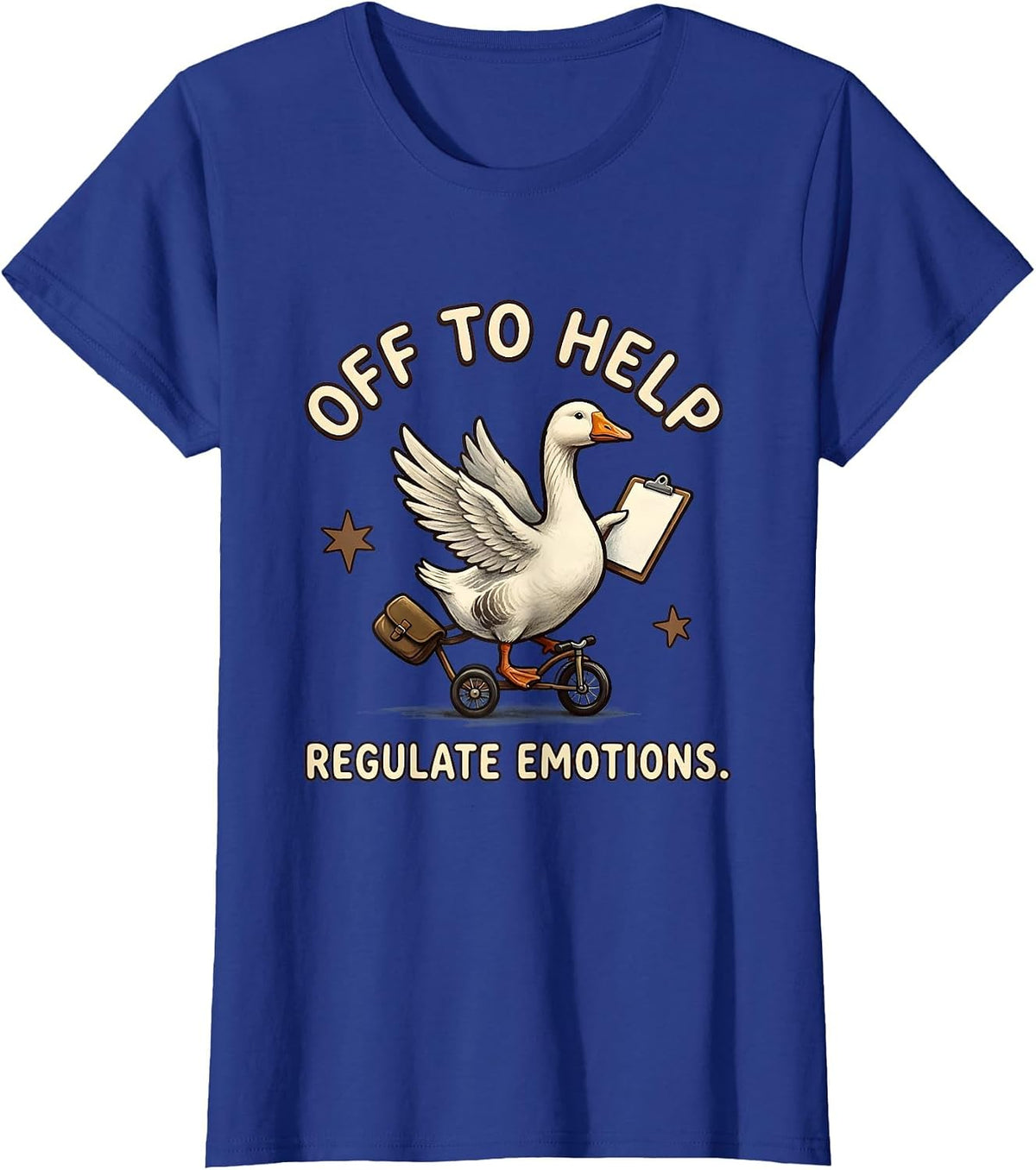 Women's Off To Help Regulate Emotions Funny Mental Health Counselor T-Shirt - Royal Blue