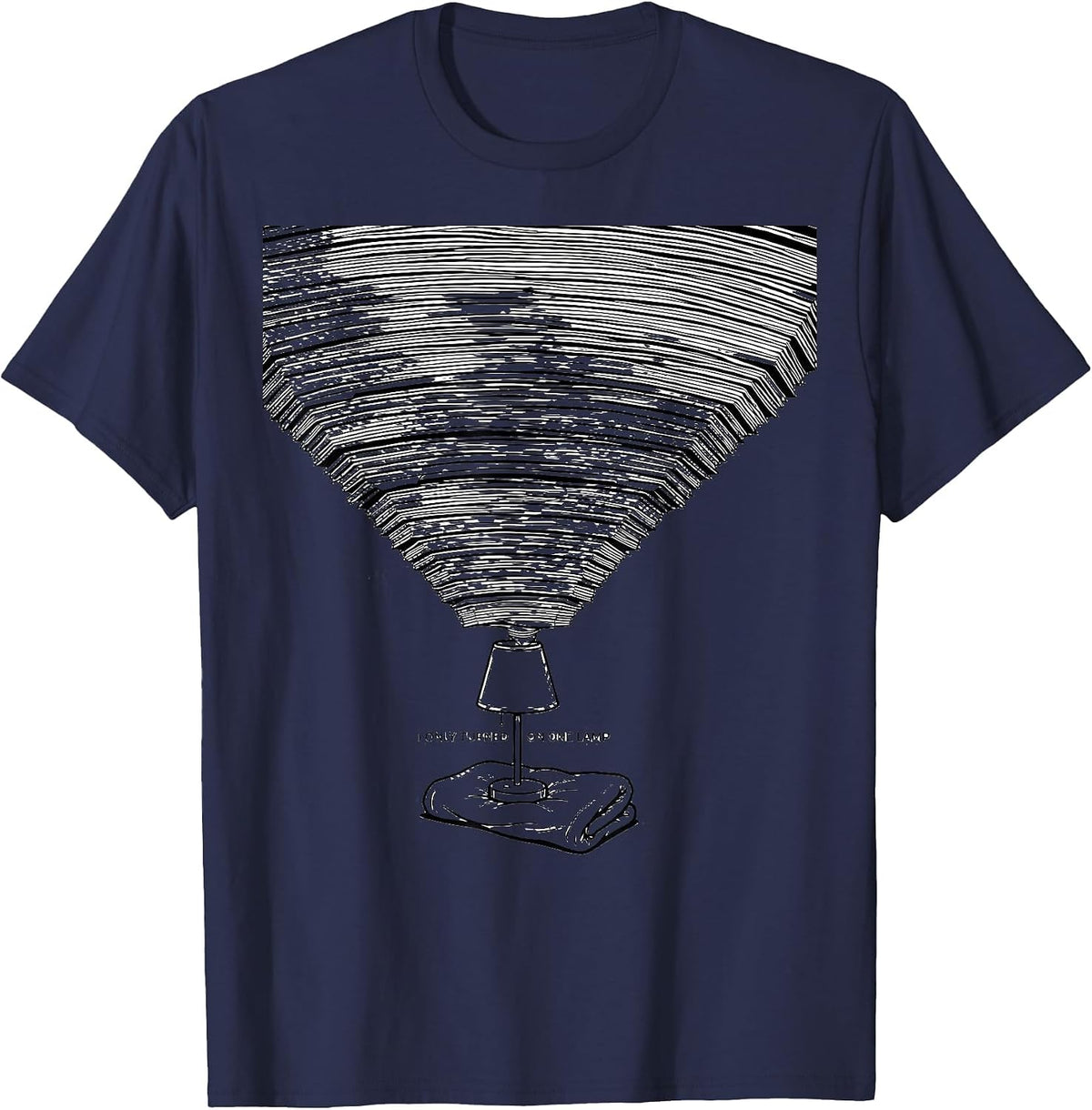 I Only Turned On One Lamp Cozy Autumn Reading Teacher Book T-Shirt - Navy Blue