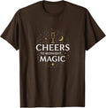 Midnight Hour Clothing Cheers to Midnight Magic New Years Eve Design T-Shirt - Brown