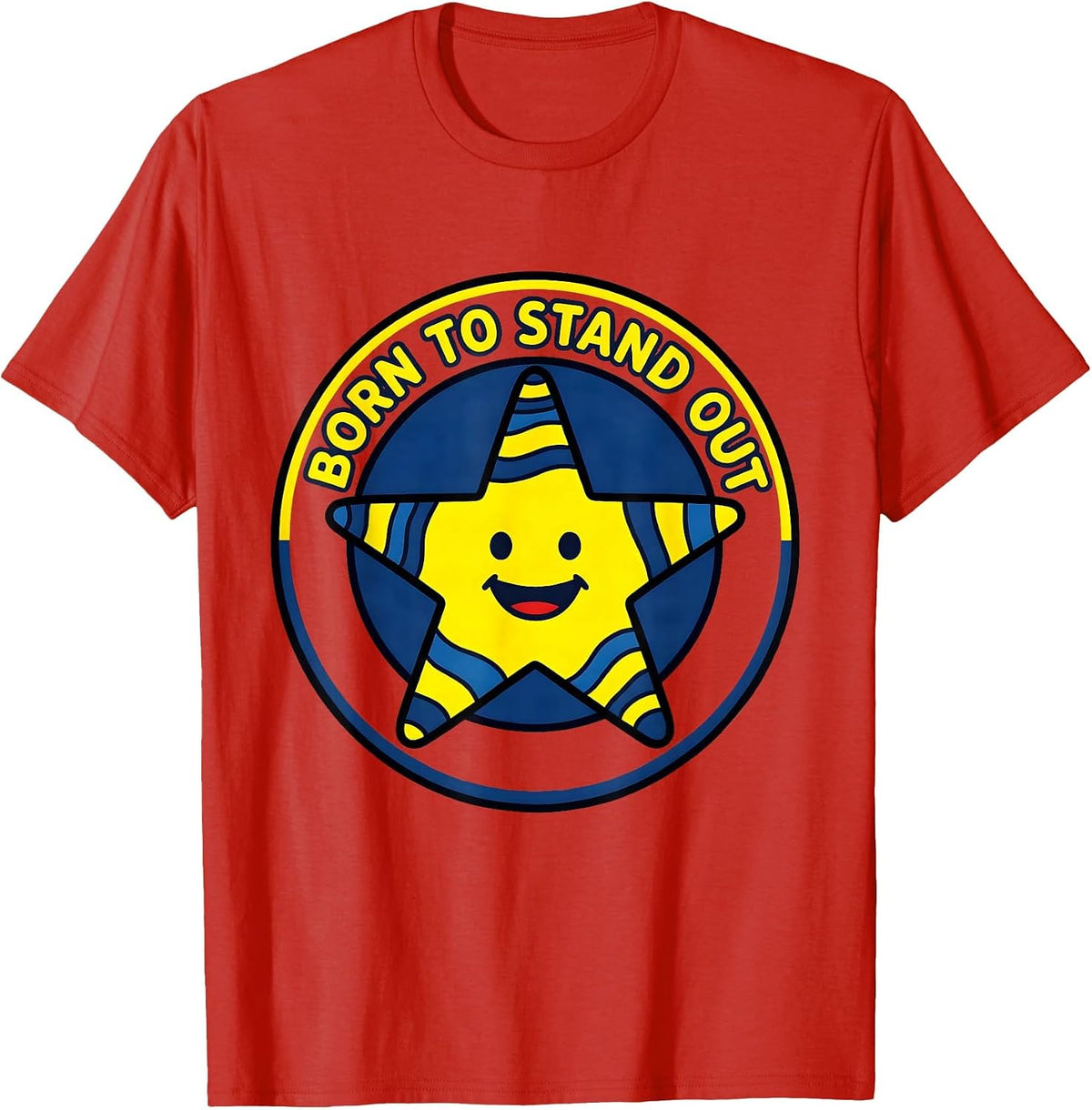 Men's Born to Stand Out Down Syndrome Awareness Design T-Shirt - Red