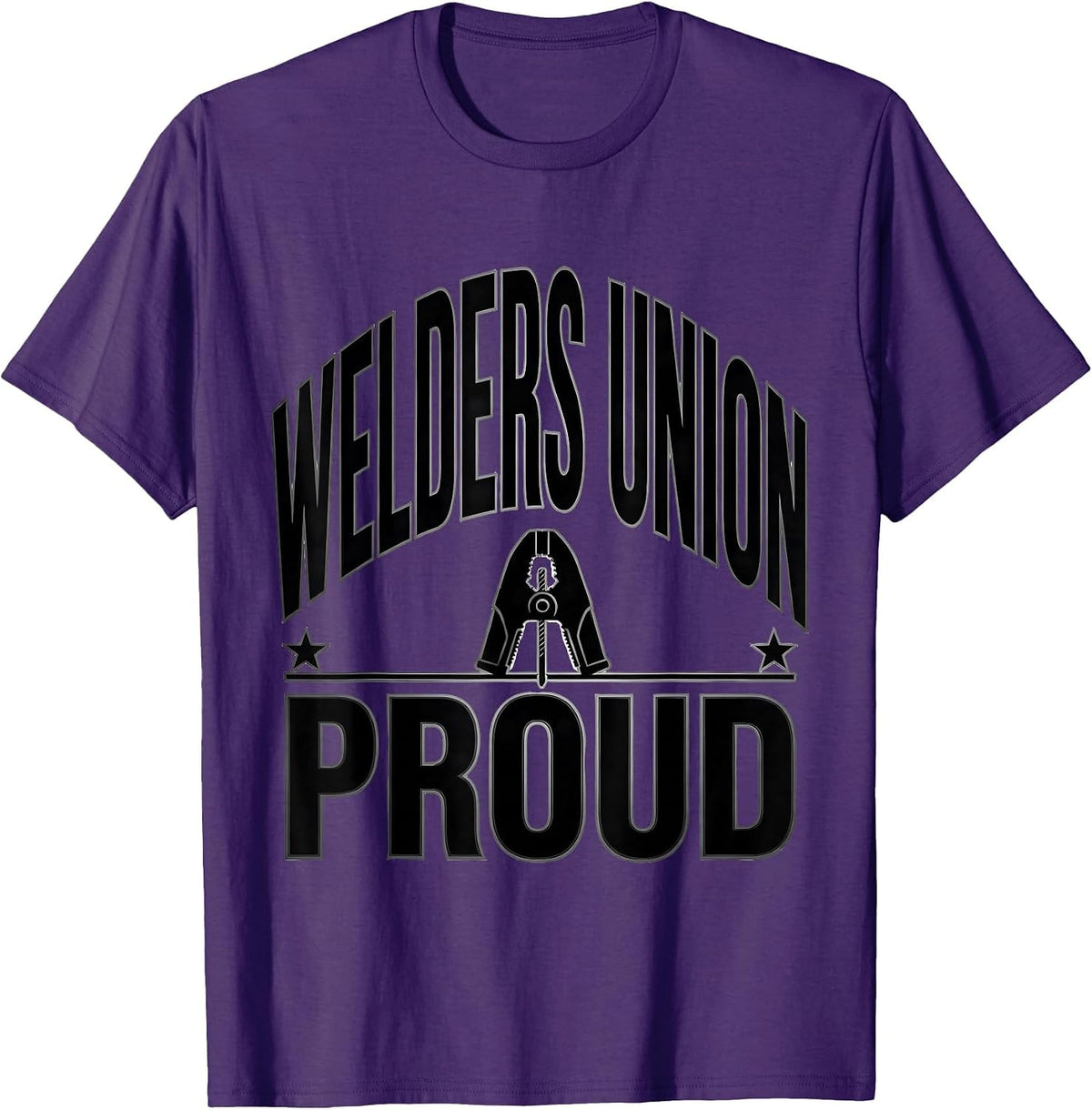 Men's Welders Union Proud Skilled Trades Labor Solidarity T-Shirt - Purple