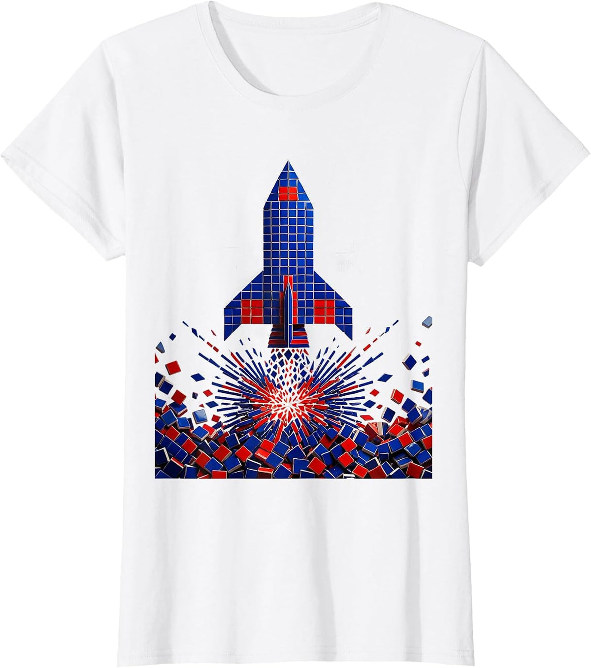 Dyslexia Awareness Scattered Letters Rocket Launch T-Shirt - White