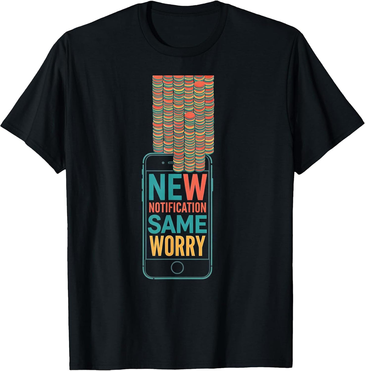 Men's New Notification Same Worry Funny Mental Health Counselor T-Shirt - Black