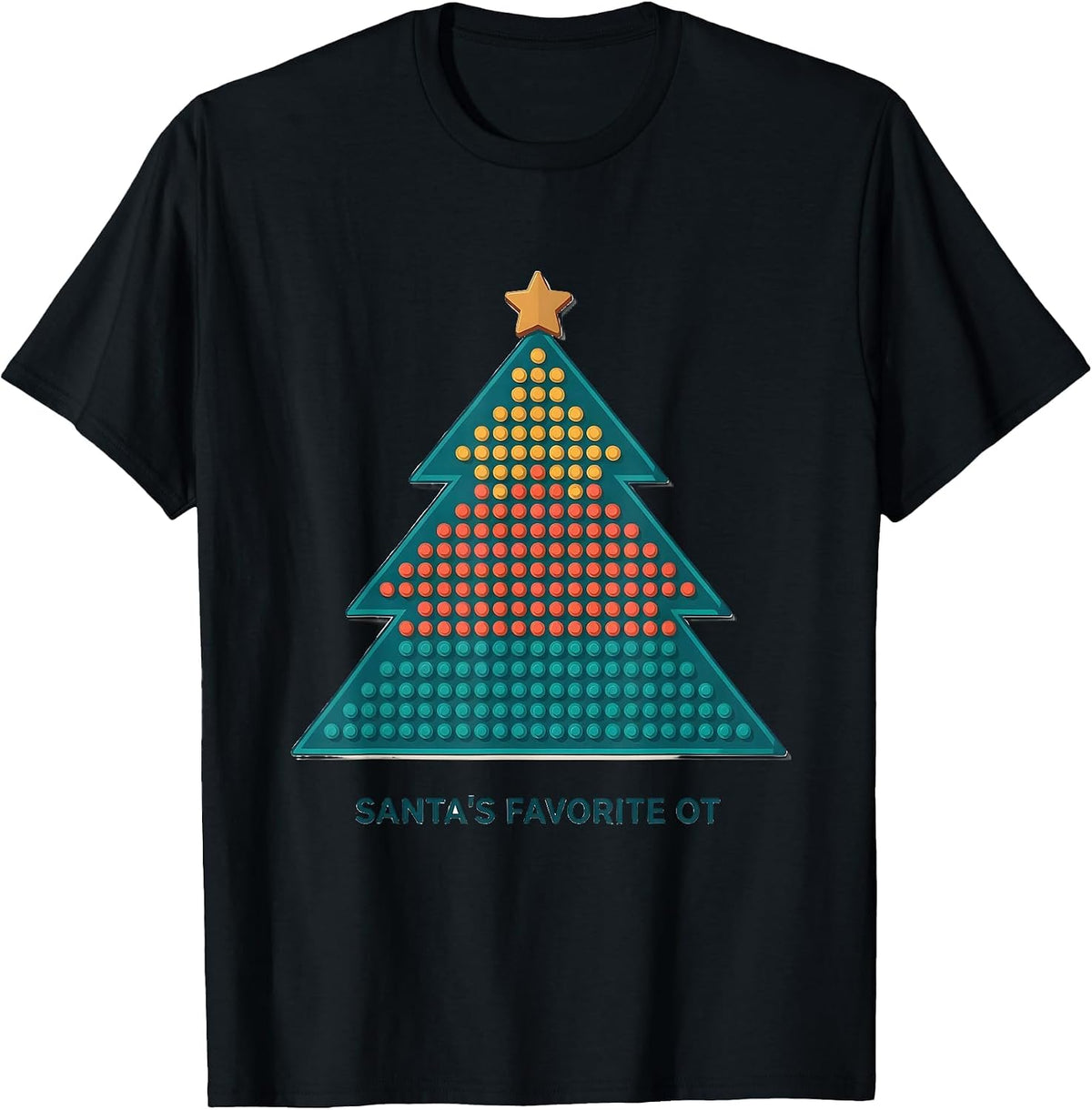 Men's Santa's Favorite OT Funny Occupational Therapist Christmas T-Shirt - Black