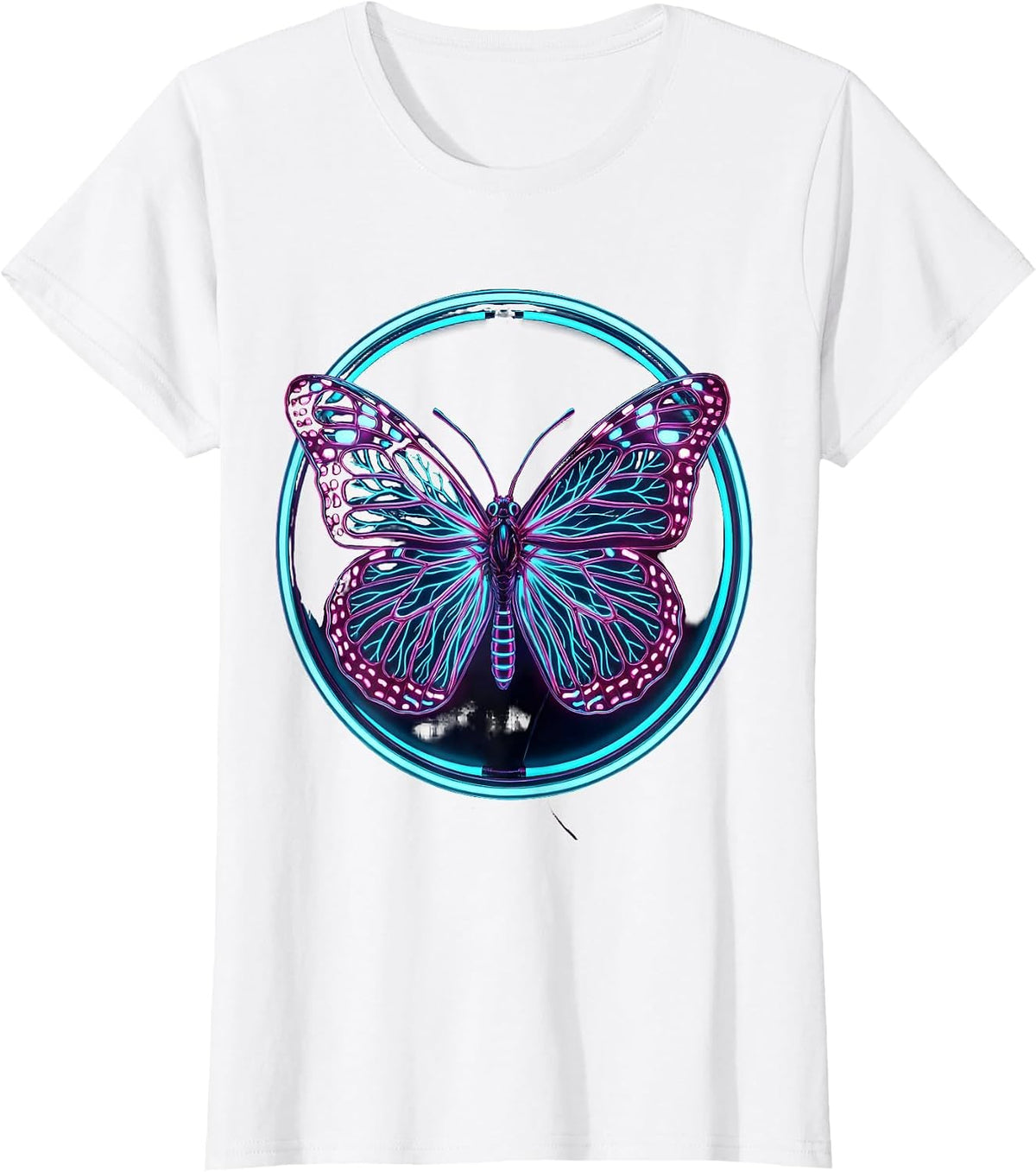 Women's Overstimulated Nervous System Butterfly Graphic T-Shirt - White