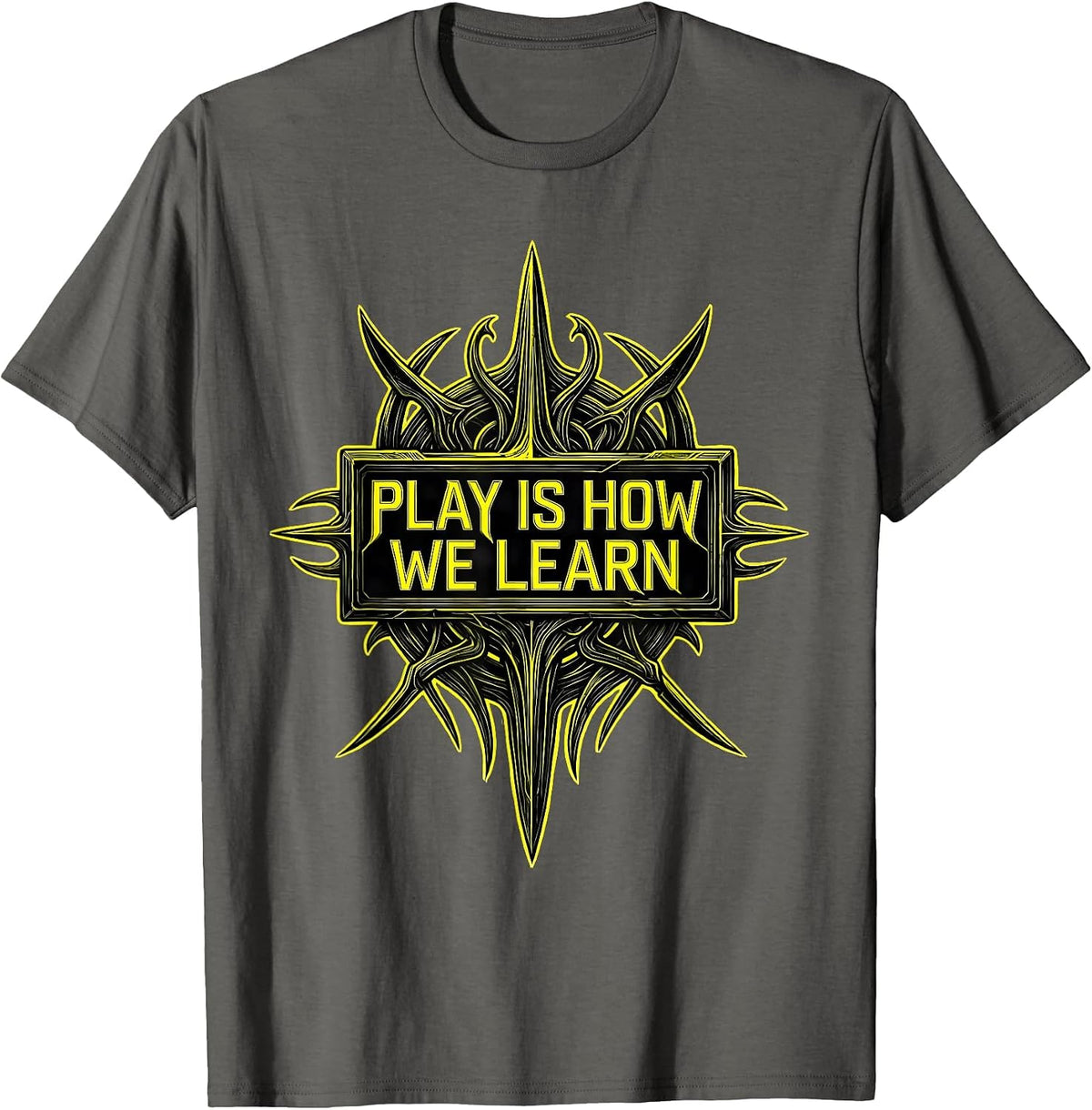 Men's Play Is How We Learn Preschool Teacher Design T-Shirt - Asphalt Grey