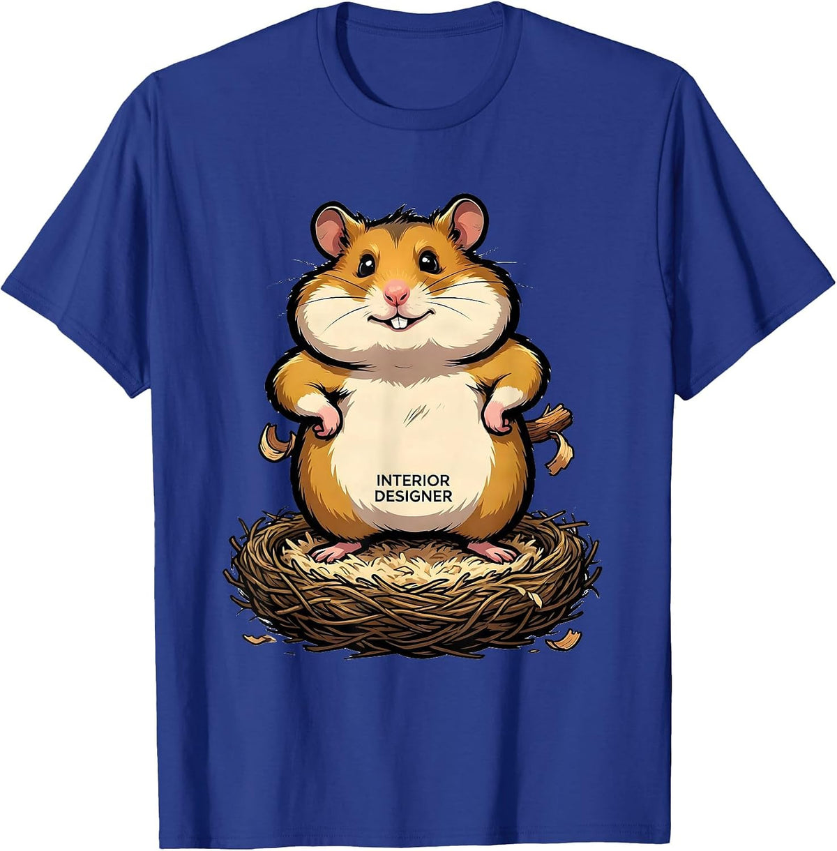Interior Designer Funny Hamster Meme Cartoon Hamster Lover T-Shirt - Royal Blue