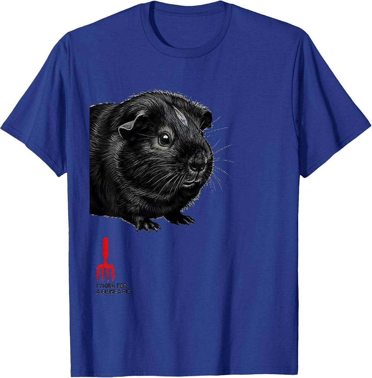 I Work For A Guinea Pig Funny Pet Lover Cavy Owner T-Shirt - Royal Blue