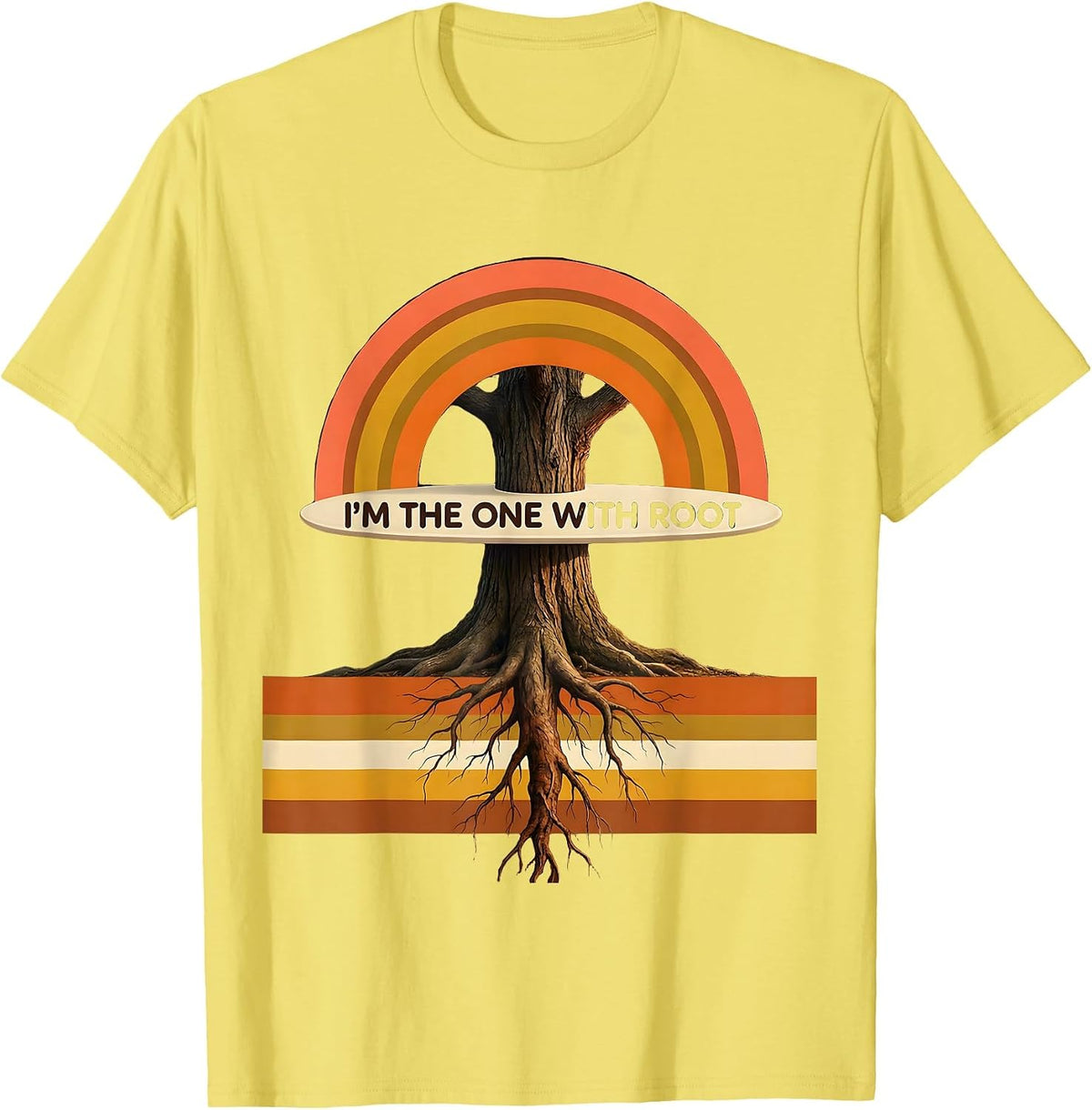 Men's I'm The One With Root Retro 70s Linux Sysadmin Humor T-Shirt - Lemon Yellow