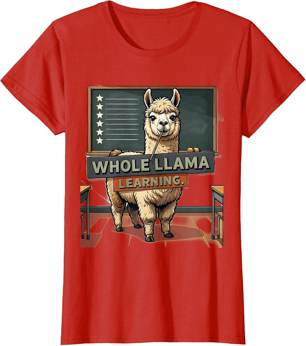 Whole Llama Learning Funny Llama Alpaca Pun Gift for Nana T-Shirt - Red