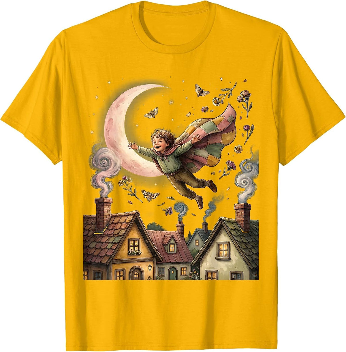 Down Syndrome Awareness Flying Cape Hero Child Design T-Shirt - Golden Yellow