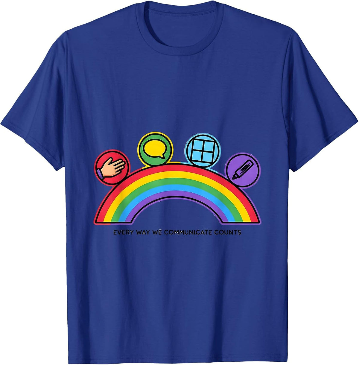 Men's Every Way We Communicate Counts Special Education Teacher T-Shirt - Royal Blue