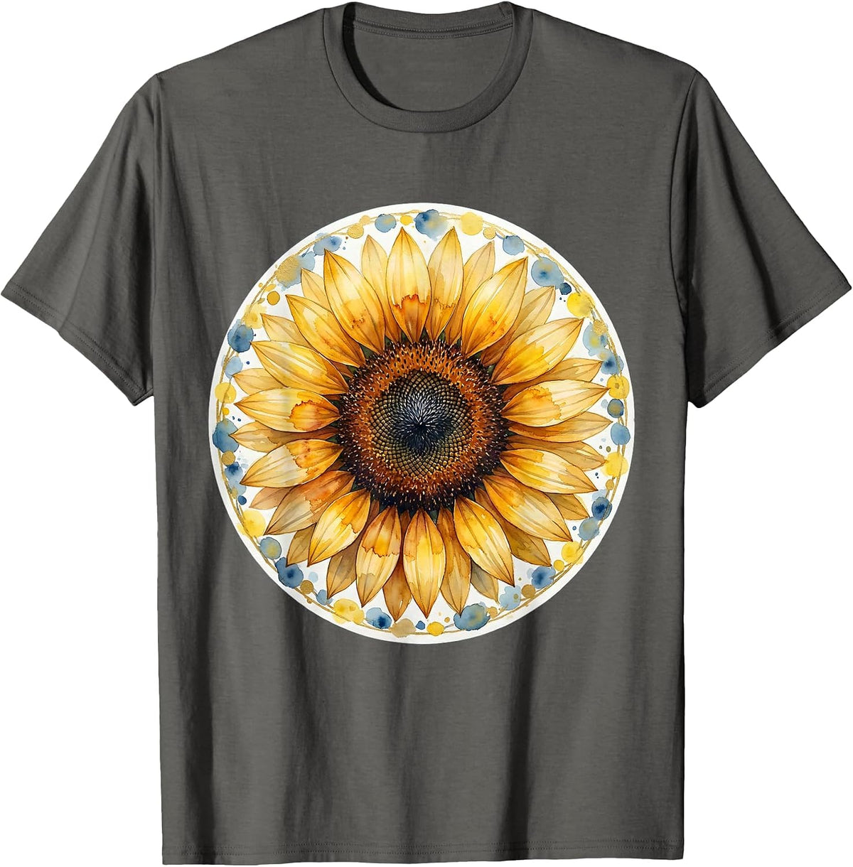 Men's Down Syndrome Awareness Sunflower 47 Petals T-Shirt - Asphalt Grey