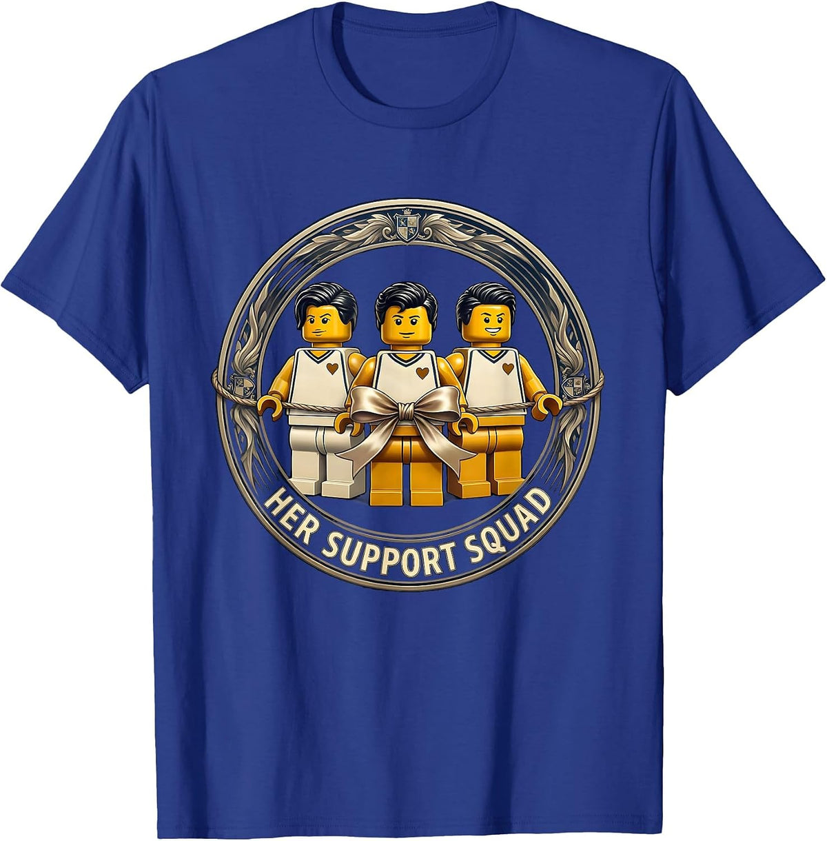 Men's Her Support Squad Down Syndrome Awareness Homie Pride Emblem T-Shirt - Royal Blue
