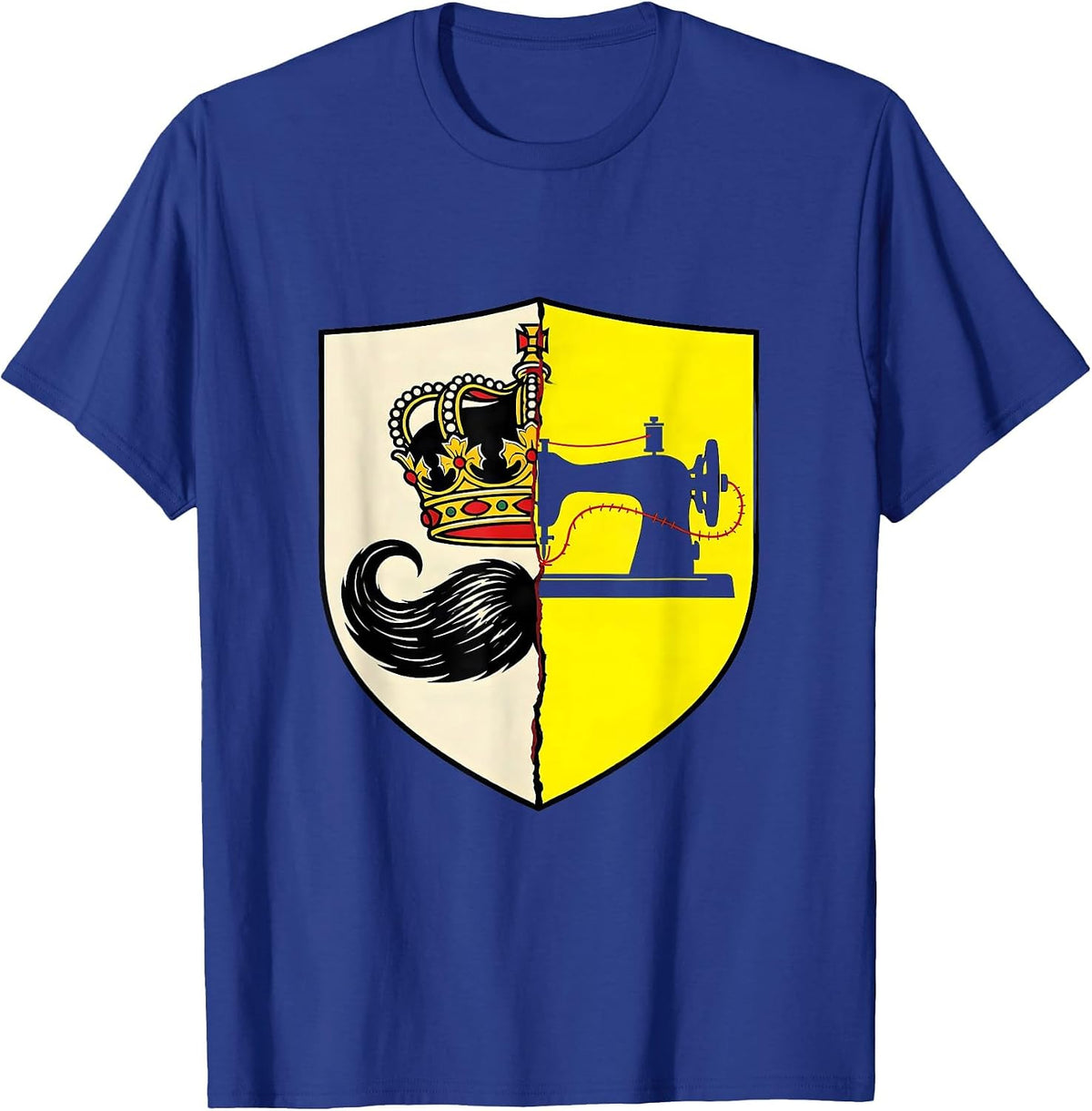 Sealed Shield Badge Stencil Graphic Daddy Meme Humor T-Shirt - Royal Blue
