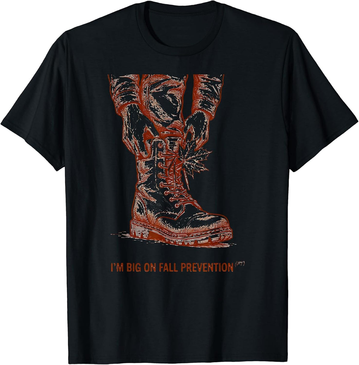 Men's I’m Big on Fall Prevention PT Funny Nurse Physical Therapy T-Shirt - Black