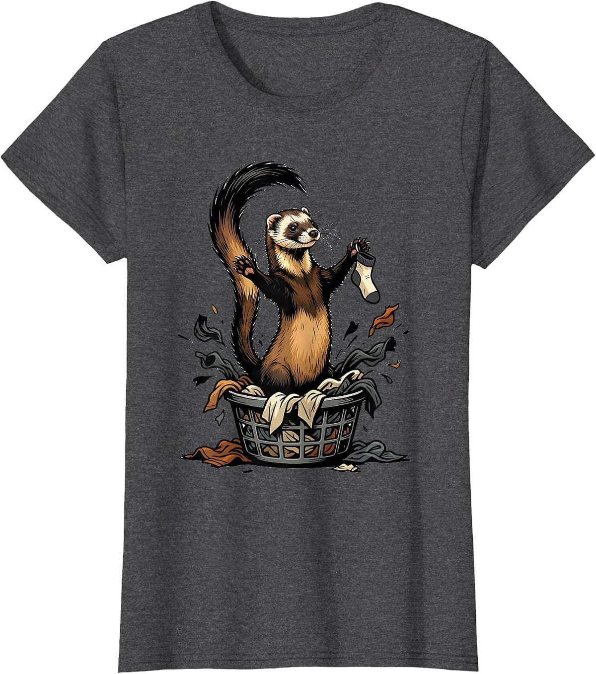 Women's Masked Ferret Triumph Funny Ferret Lover Gift T-Shirt - Dark Heather Grey