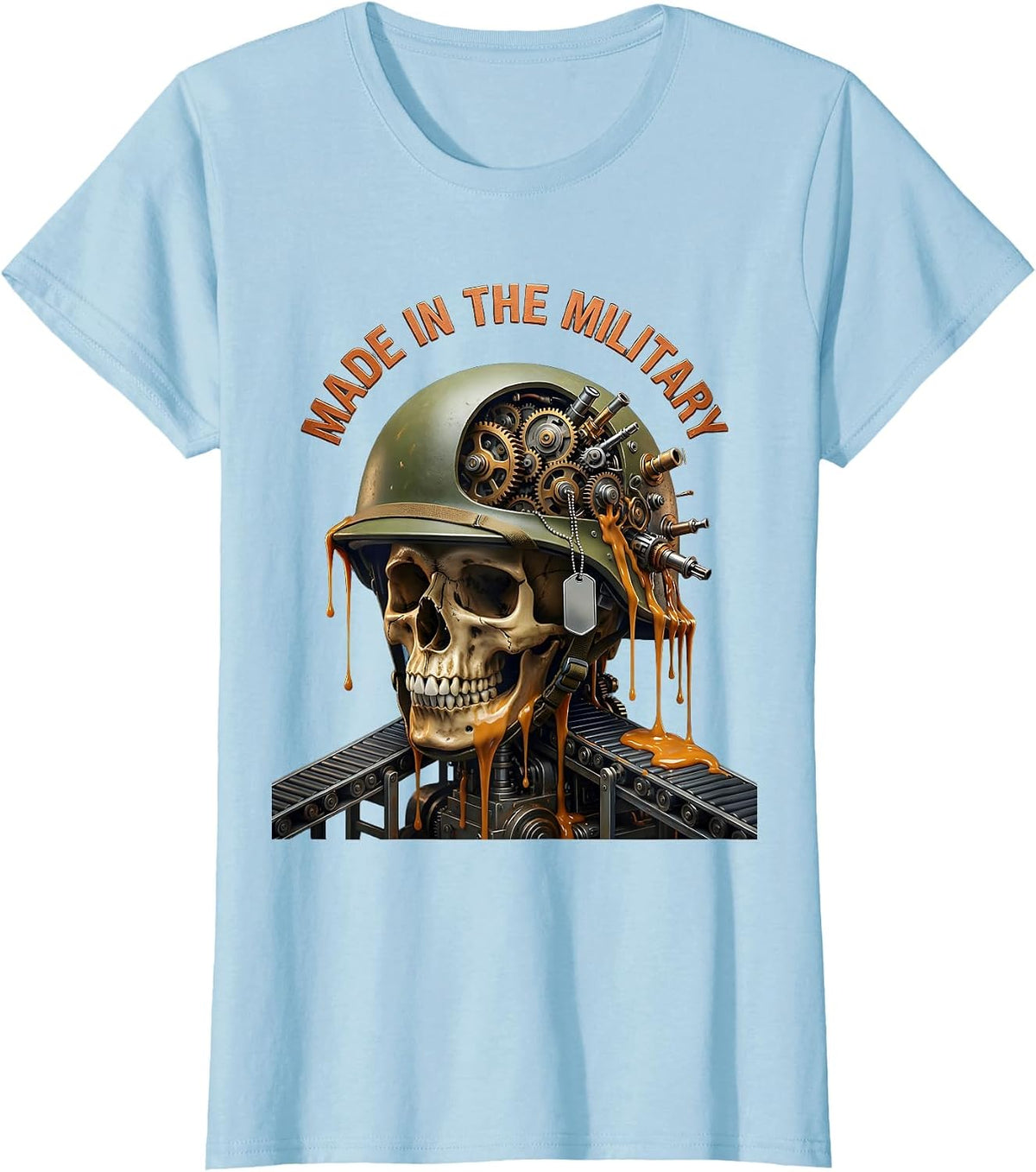 Made in the Military Proud Veteran Design T-Shirt - Baby Blue