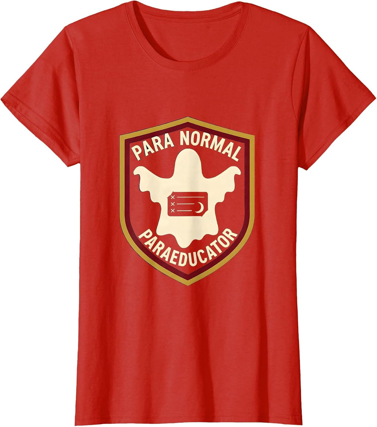 Para Normal Paraeducator Ghost Sped Teacher Halloween T-Shirt - Red