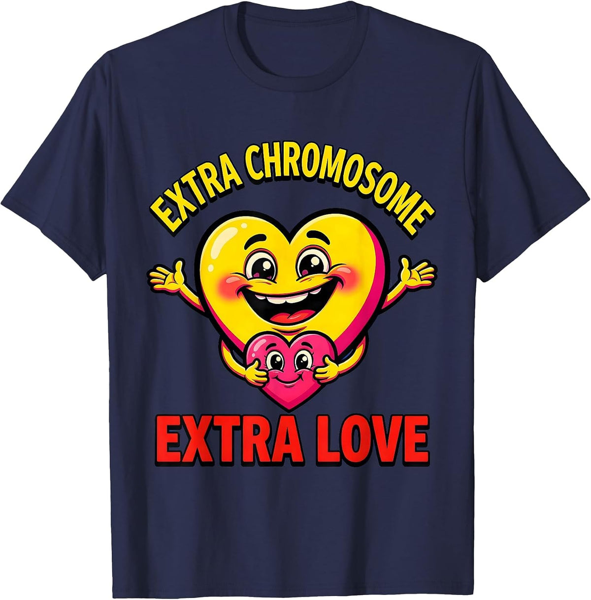 Extra Chromosome Extra Love Down Syndrome Awareness T-Shirt - Navy Blue