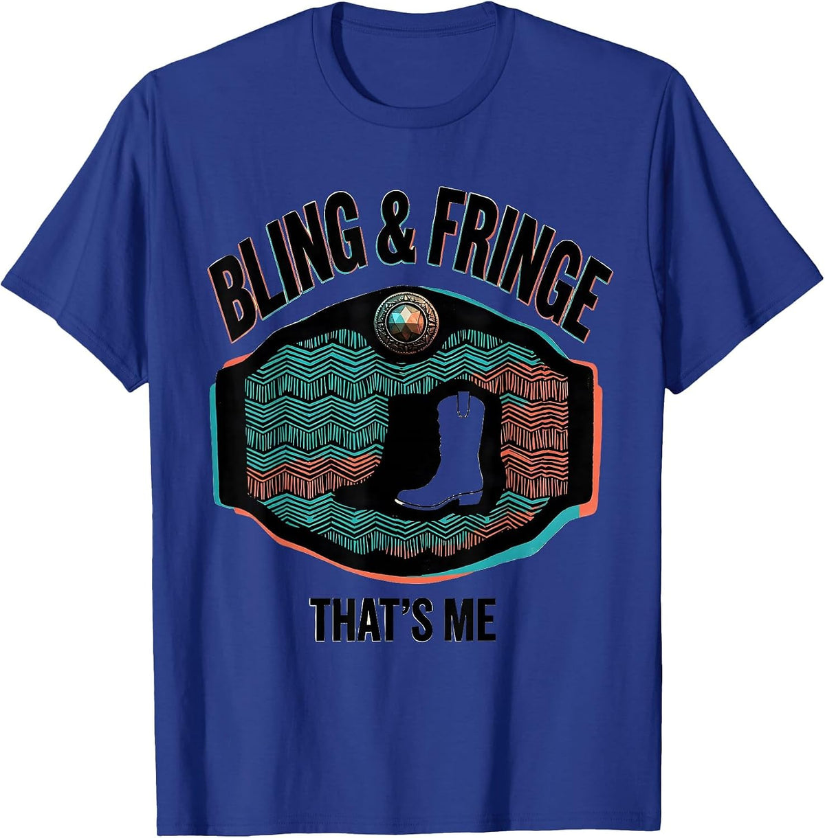 Bling & Fringe That's Me Western Cowgirl Rodeo Pride T-Shirt - Royal Blue