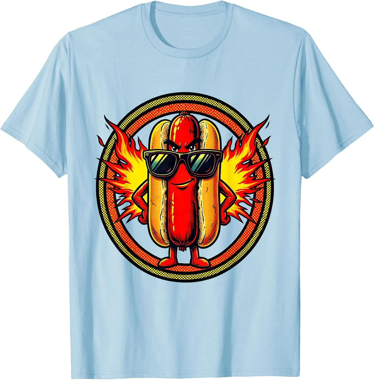 Men's Cool Hot Dog Sunglasses Barbecue Funny BBQ Humor T-Shirt - Baby Blue