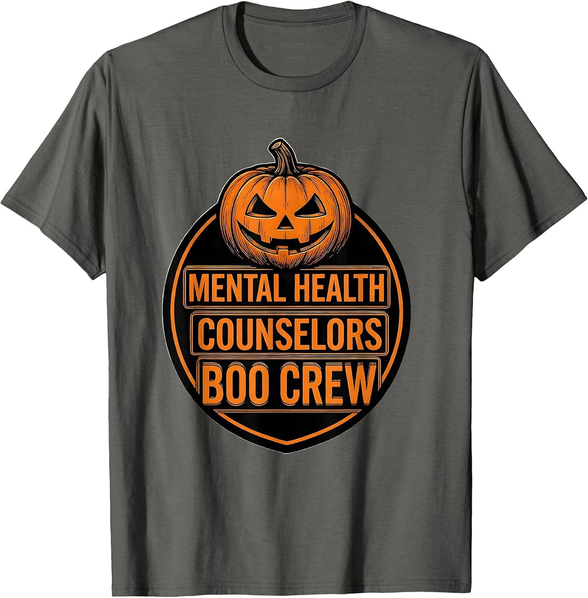 Men's Mental Health Counselors Boo Crew Halloween Matching T-Shirt - Asphalt Grey