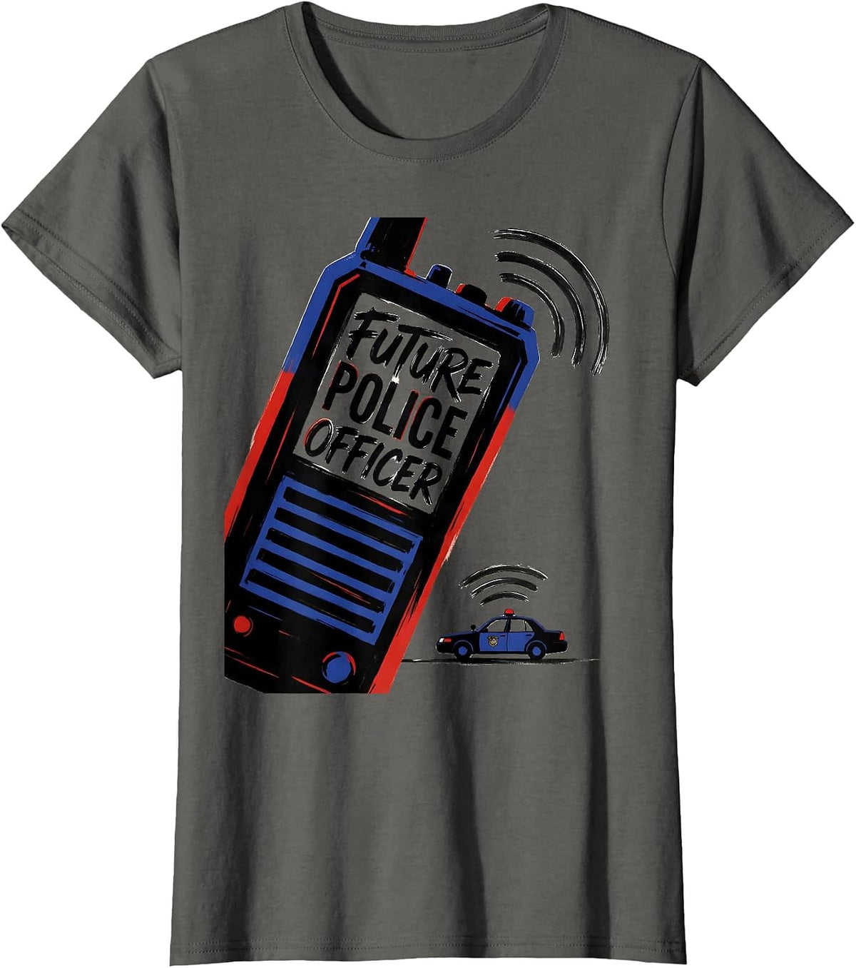 Women's Future Police Officer Sign Painter Playtime Costume Role T-Shirt - Asphalt Grey