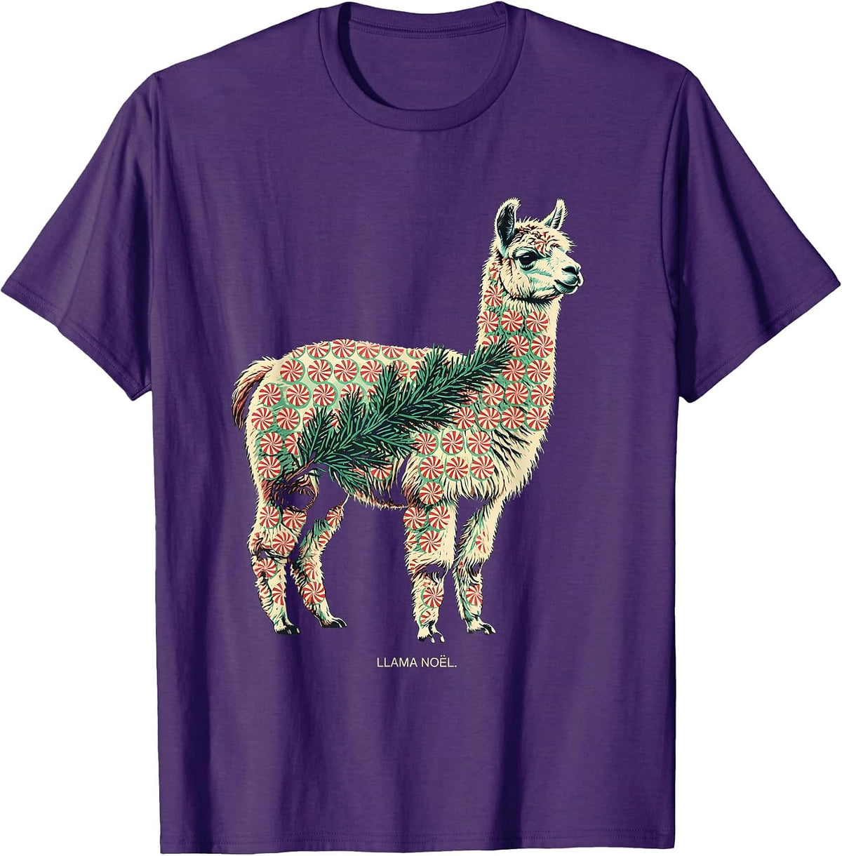 Llama Noël Funny Llama Christmas Animal Lover Gift T-Shirt - Purple