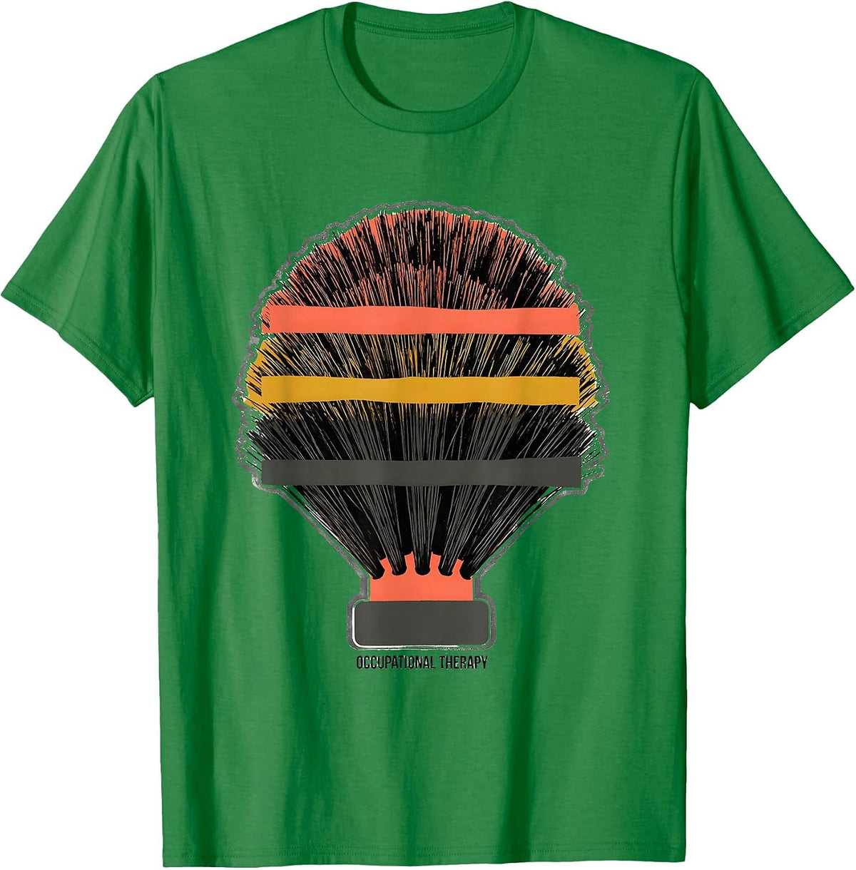 Men's Occupational Therapy Retro Screenprint OT Month Gift T-Shirt - Kelly Green