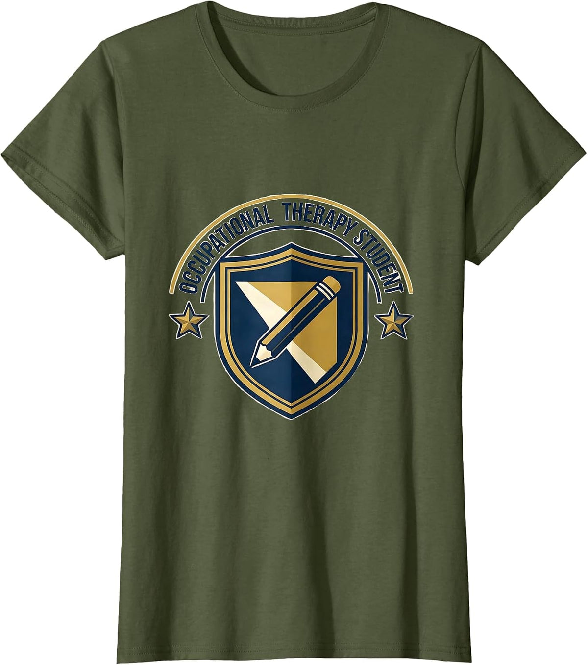 Women's Occupational Therapy Student Retro Emblem Pediatric T-Shirt - Olive Green